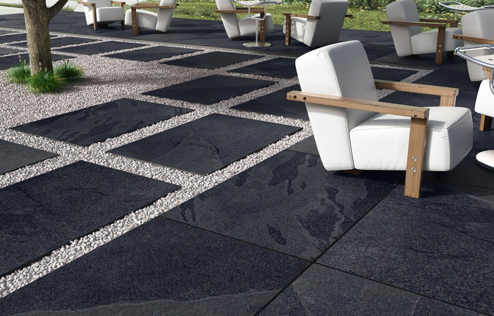 BRAZILIAN SLATEBLACK- 900X600 OUTDOOR PORCELAIN TILES IN CHESTER